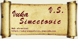 Vuka Simčetović vizit kartica